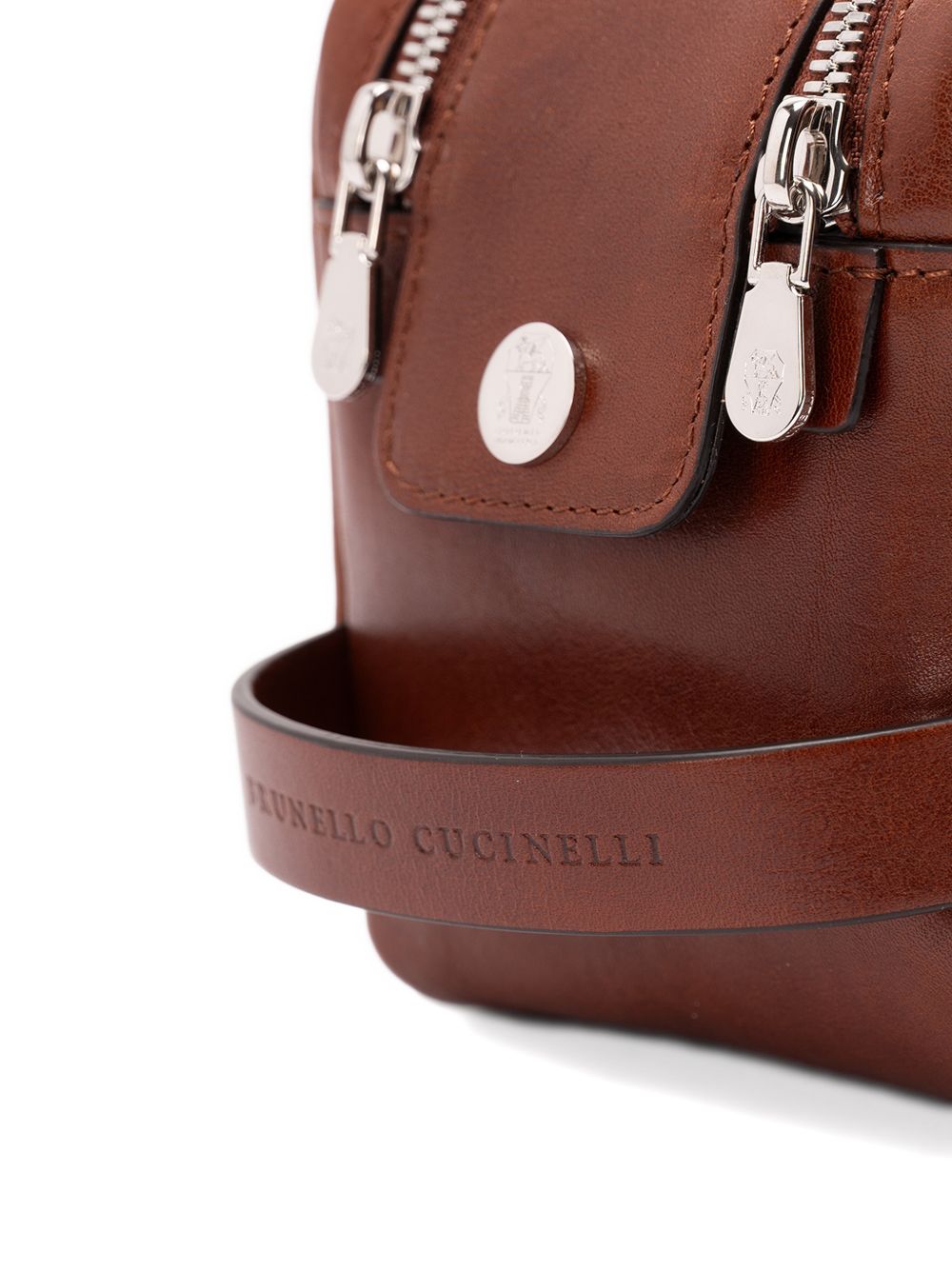 Beauty case in pelle in marrone Brunello cucinelli - uomo 