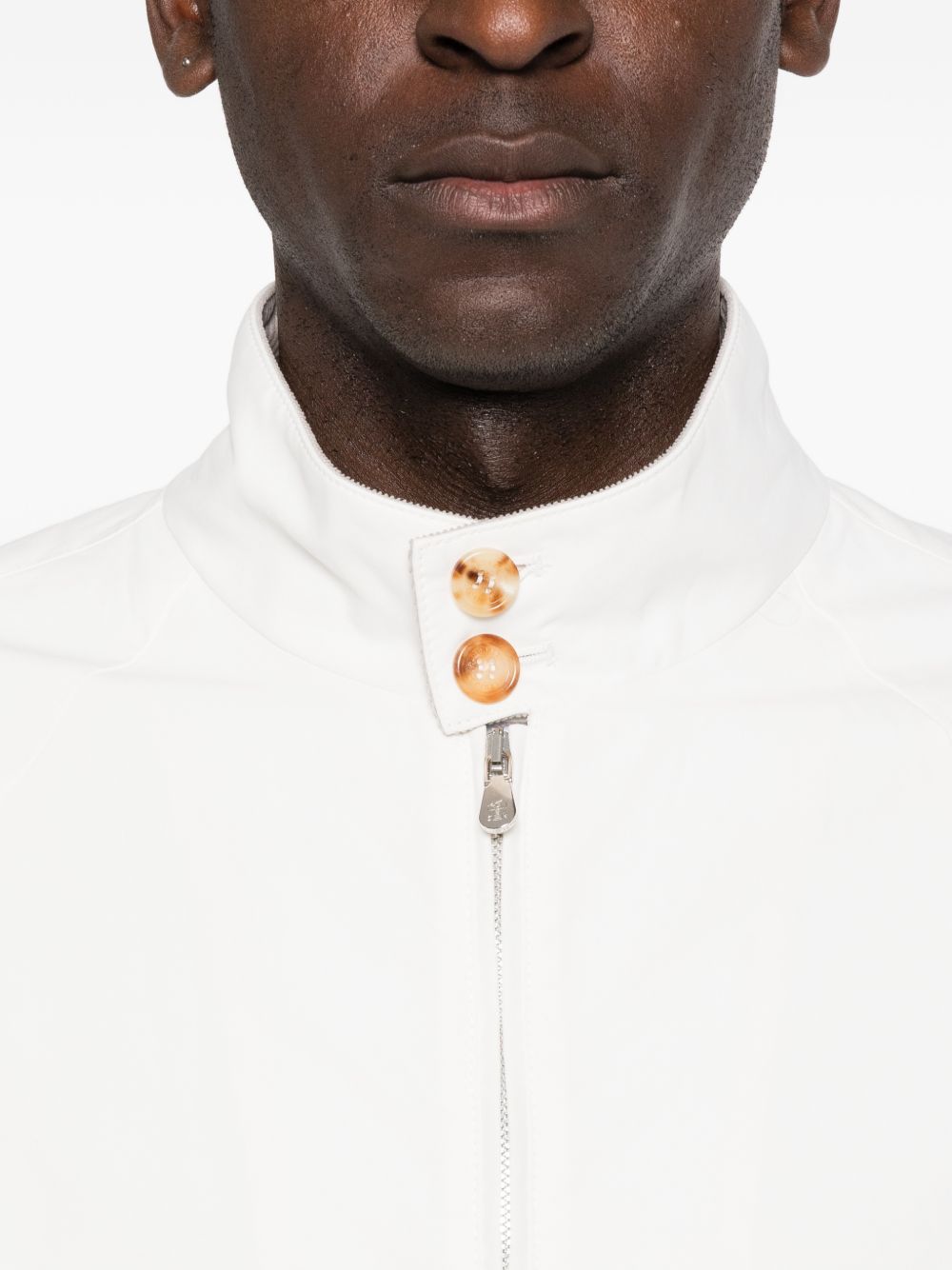 Giacca con zip antivento in bianco Brunello cucinelli - uomo 