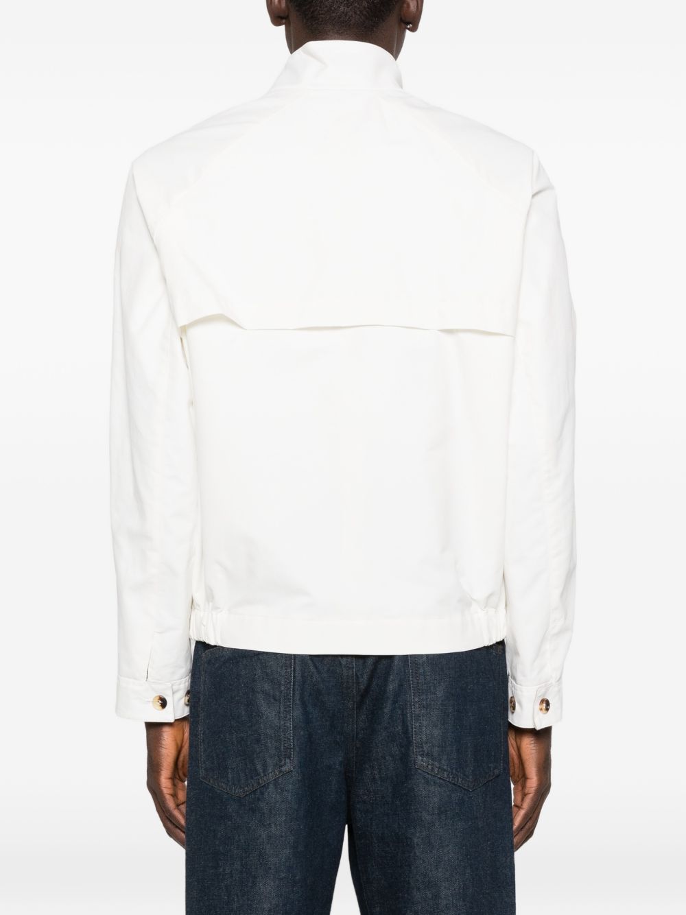 Giacca con zip antivento in bianco Brunello cucinelli - uomo 