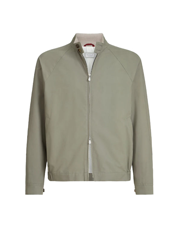 Giacca con zip e colletto rialzato in verde 
