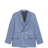 Blazer doppiopetto in blu Brunello cucinelli - uomo 