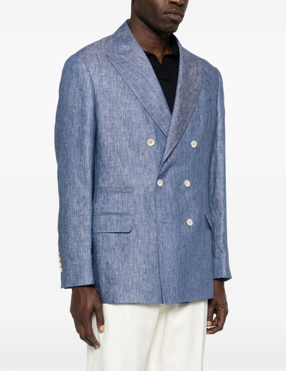 Blazer doppiopetto in blu Brunello cucinelli - uomo 