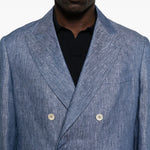 Blazer doppiopetto in blu Brunello cucinelli - uomo 