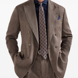 Blazer doppiopetto in marrone Brunello cucinelli - uomo 