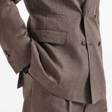 Blazer doppiopetto in marrone Brunello cucinelli - uomo 