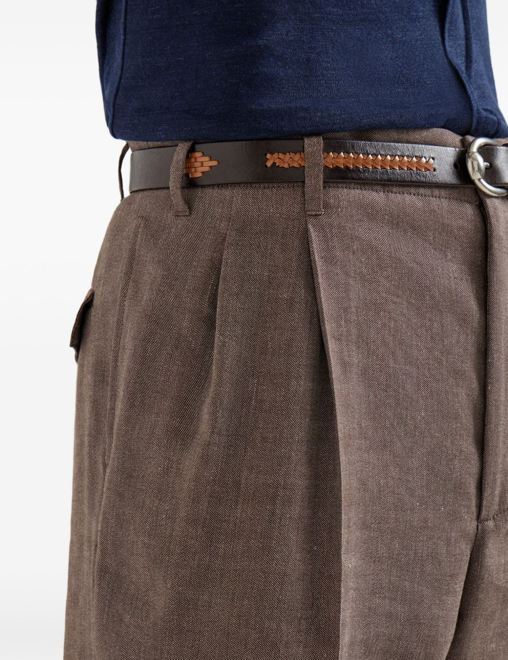 Pantaloni plissé in marrone Brunello cucinelli - uomo 