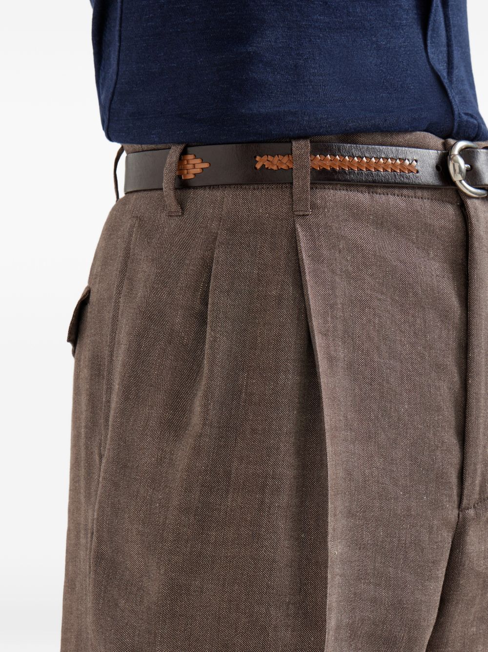 Pantaloni plissé in marrone Brunello cucinelli - uomo 