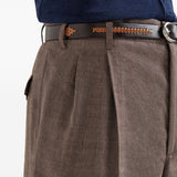 Pantaloni plissé in marrone Brunello cucinelli - uomo 