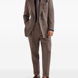 Pantaloni plissé in marrone Brunello cucinelli - uomo 