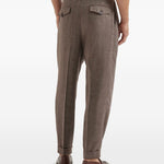 Pantaloni plissé in marrone Brunello cucinelli - uomo 