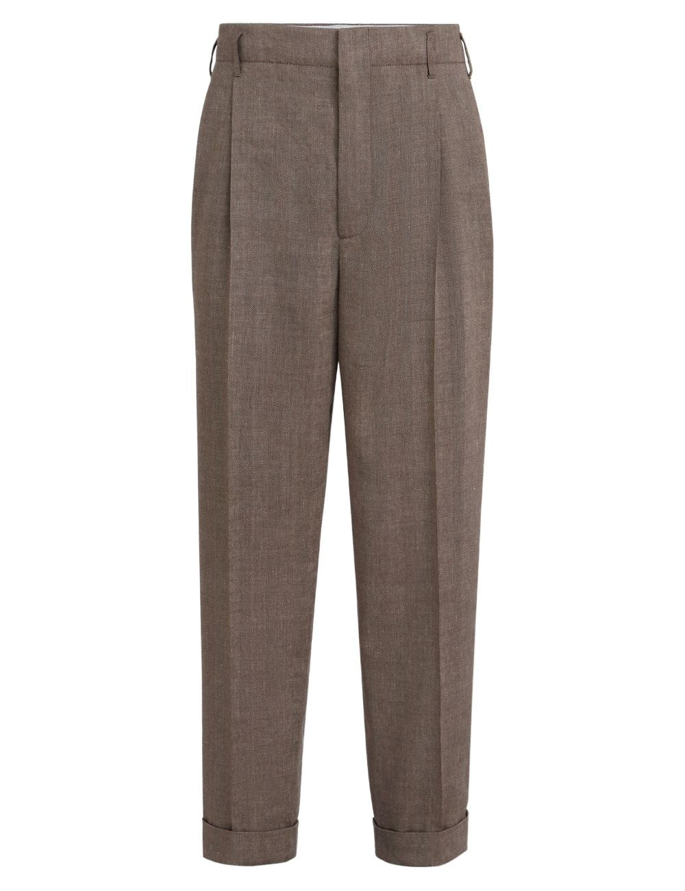 Pantaloni plissé in marrone Brunello cucinelli - uomo 