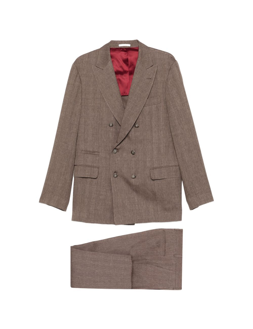 Completo doppiopetto in marrone chiaro Brunello Cucinelli - uomo 