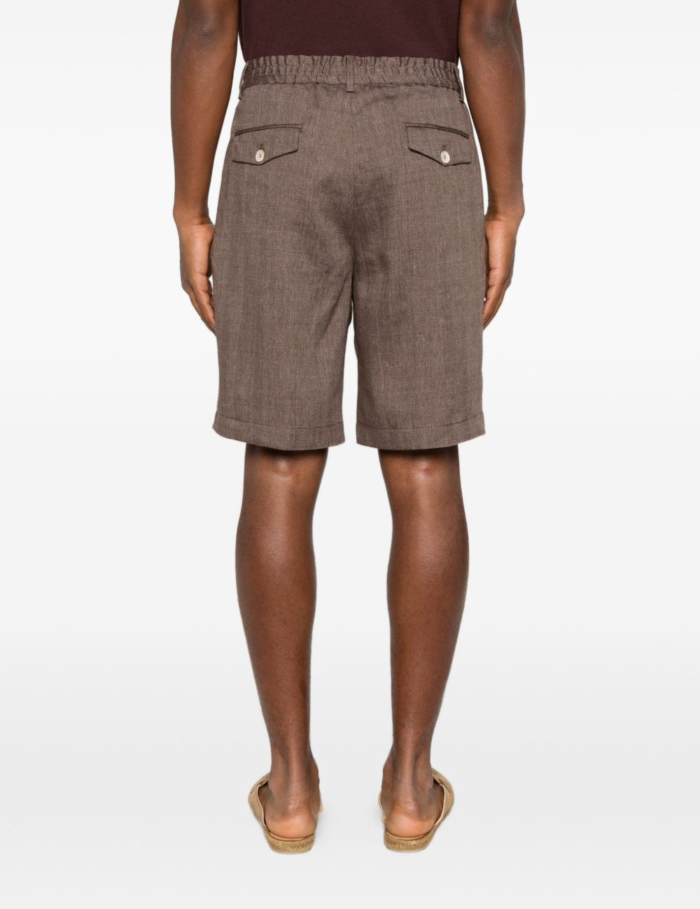 Pantaloncini con elastico in vita in marrone Brunello cucinelli - uomo 