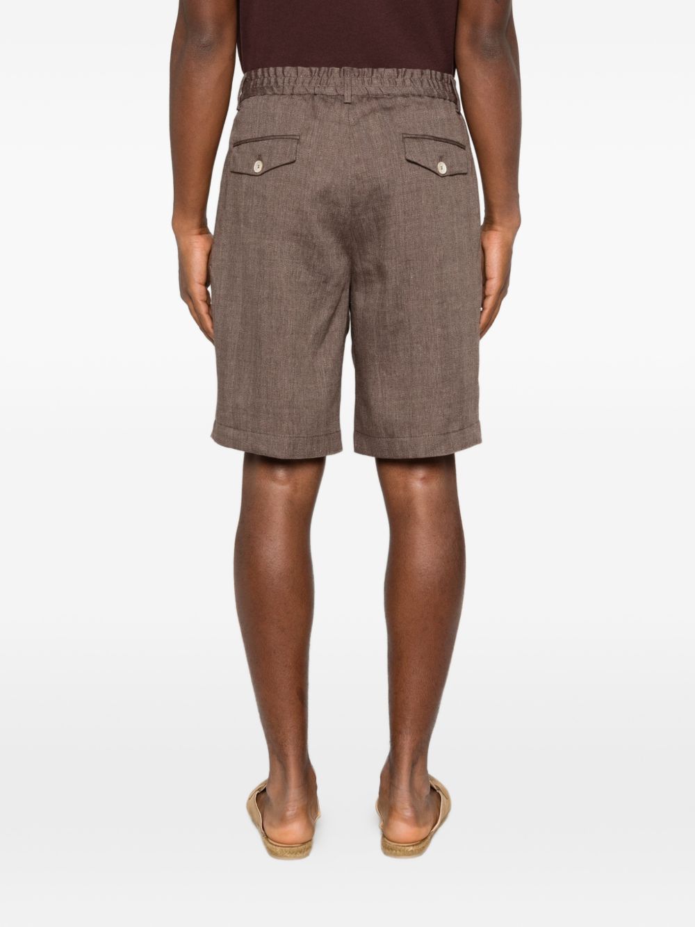 Pantaloncini con elastico in vita in marrone Brunello cucinelli - uomo 