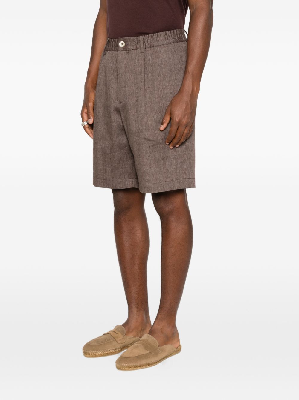Pantaloncini con elastico in vita in marrone Brunello cucinelli - uomo 