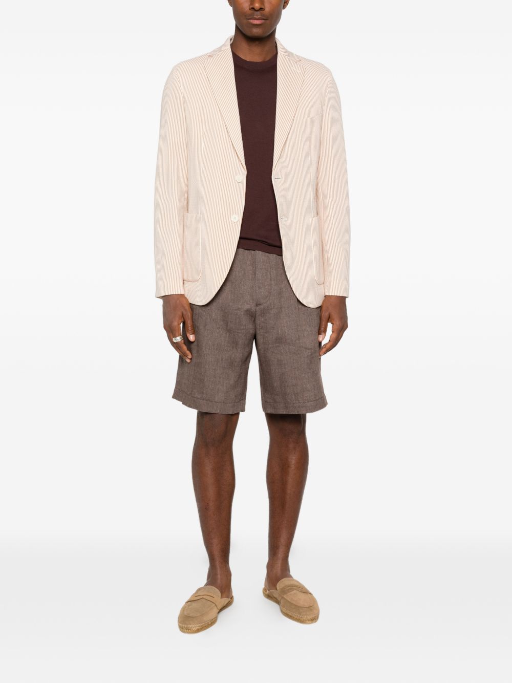 Pantaloncini con elastico in vita in marrone Brunello cucinelli - uomo 