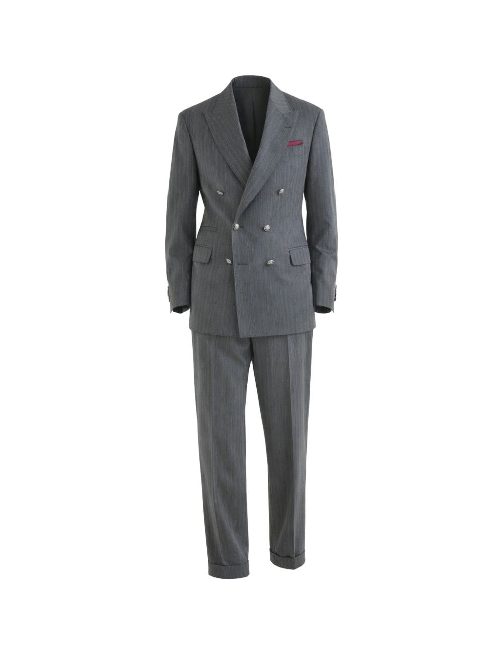 Completo doppiopetto gessato in grigio Brunello Cucinelli - uomo 