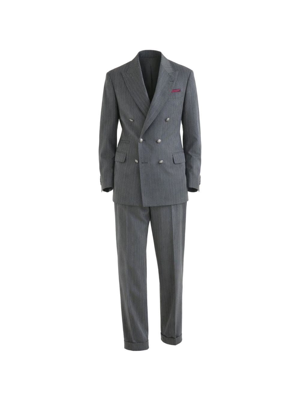 Completo doppiopetto gessato in grigio Brunello Cucinelli - uomo 