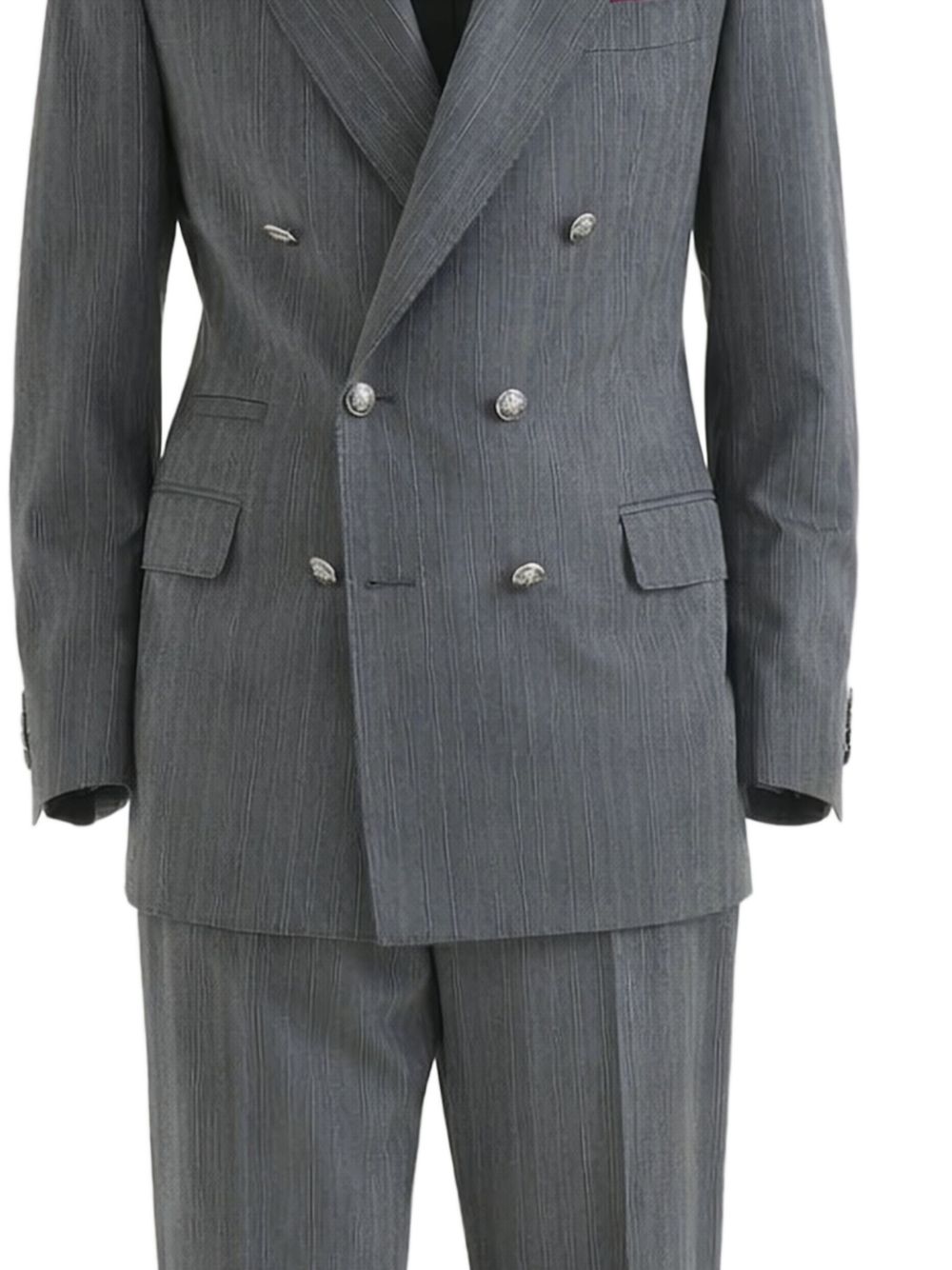 Completo doppiopetto gessato in grigio Brunello Cucinelli - uomo 