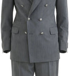Completo doppiopetto gessato in grigio Brunello Cucinelli - uomo 