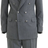 Completo doppiopetto gessato in grigio Brunello Cucinelli - uomo 