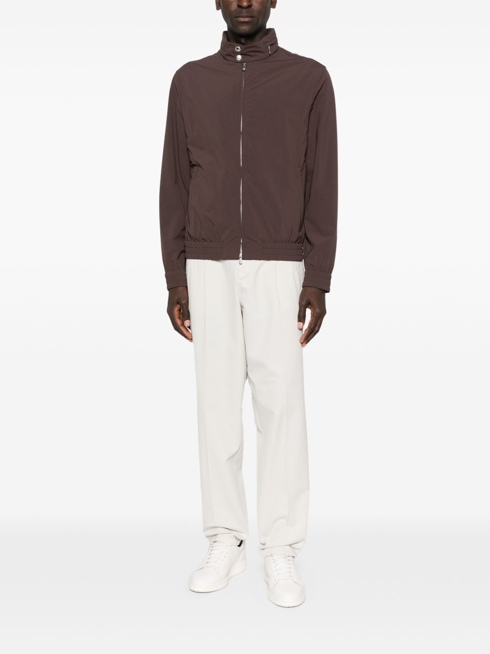 Giacca bomber con zip in marrone Brunello cucinelli - uomo 