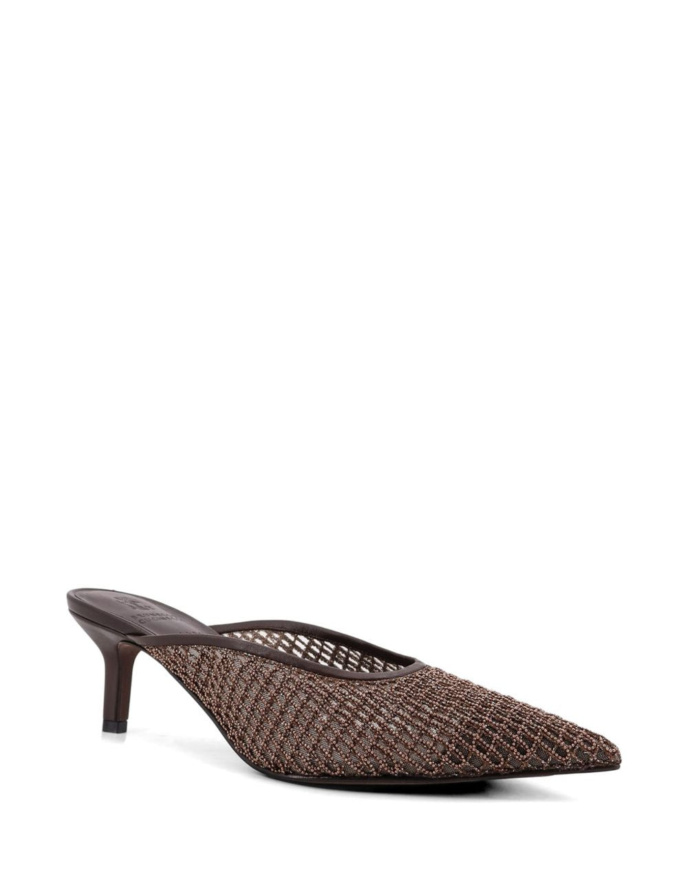 Mules a punta Monili in marrone Brunello cucinelli - donna 