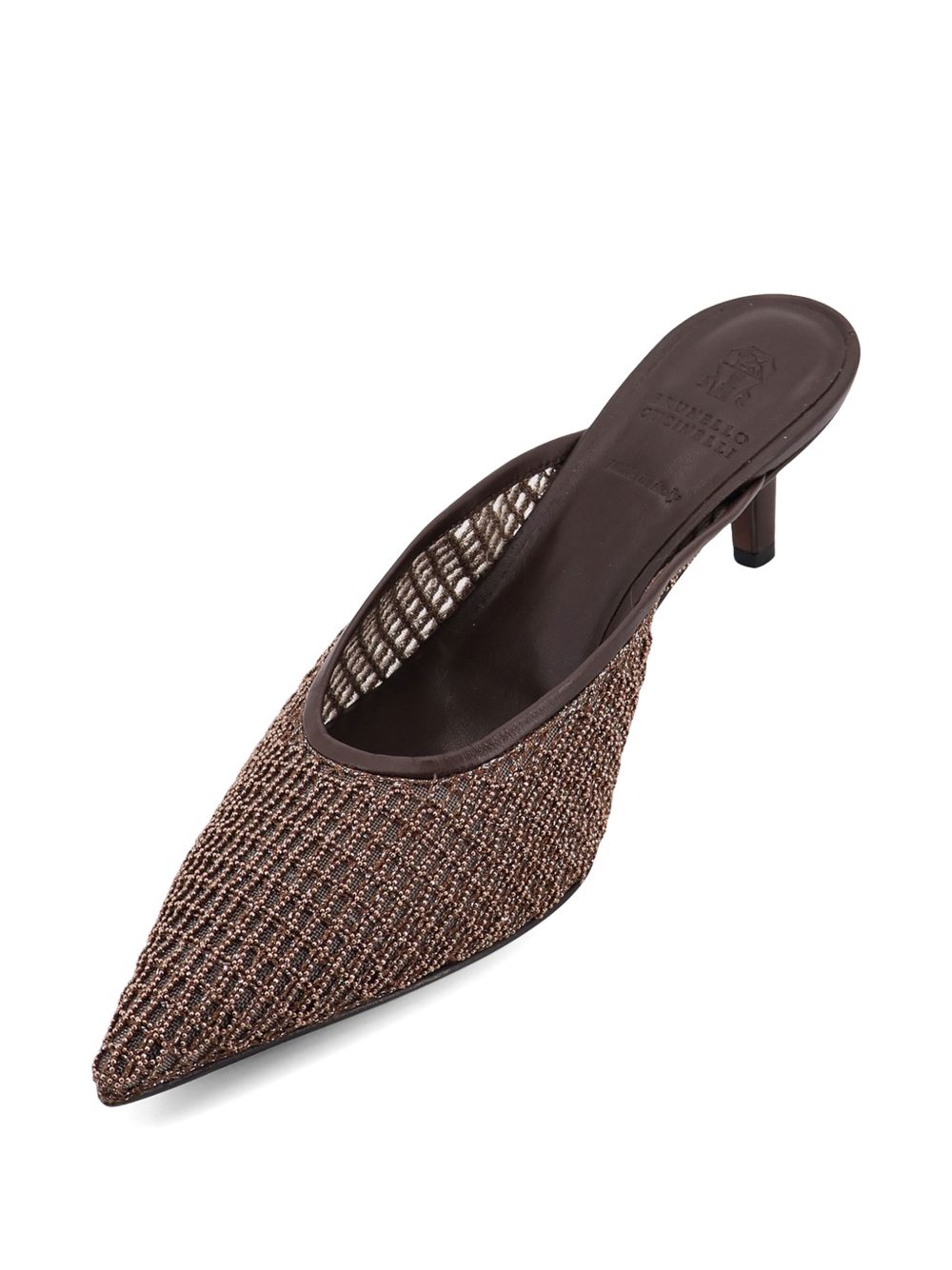 Mules a punta Monili in marrone Brunello cucinelli - donna 