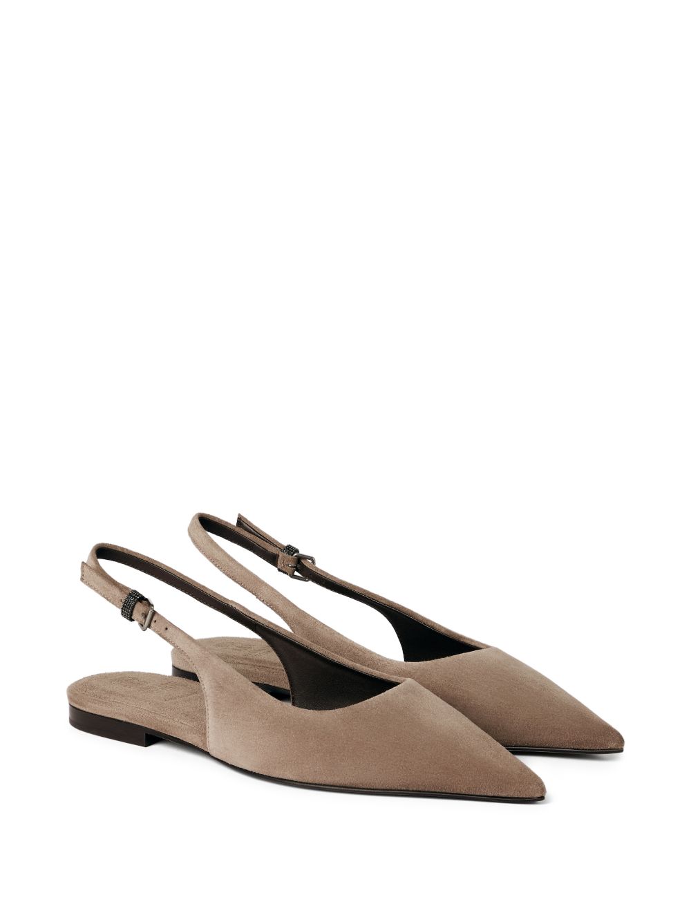 Ballerine con cinturino posteriore in marrone Brunello cucinelli - donna 