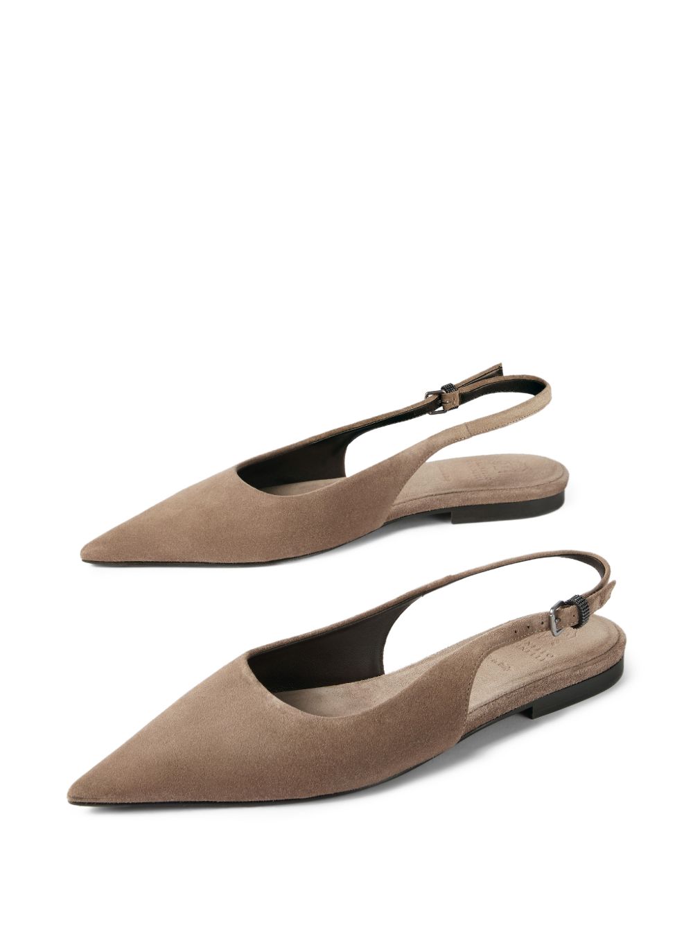 Ballerine con cinturino posteriore in marrone Brunello cucinelli - donna 