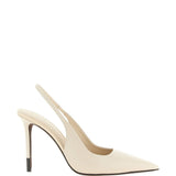 Décolleté in pelle con punta monile in bianco Brunello cucinelli - donna 