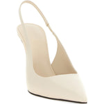 Décolleté in pelle con punta monile in bianco Brunello cucinelli - donna 