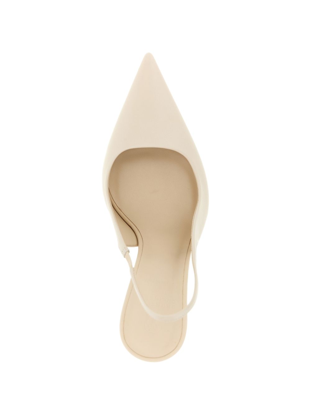 Décolleté in pelle con punta monile in bianco Brunello cucinelli - donna 