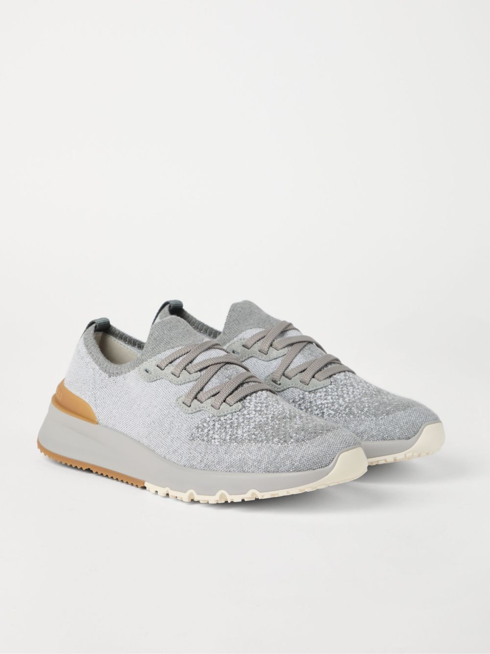 Sneakers in maglia in grigio Brunello cucinelli - uomo 