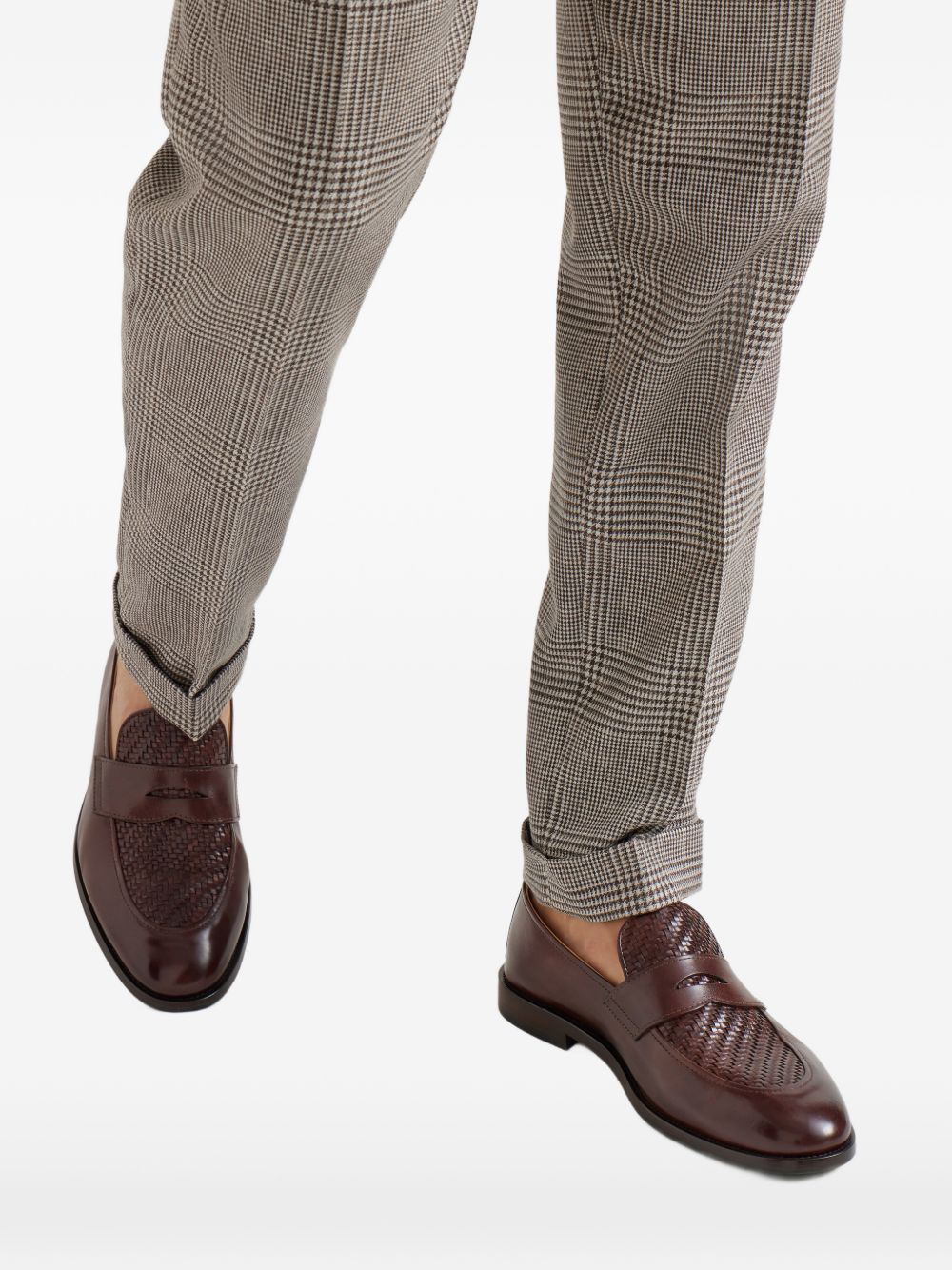 Mocassini penny in marrone Brunello cucinelli - uomo 