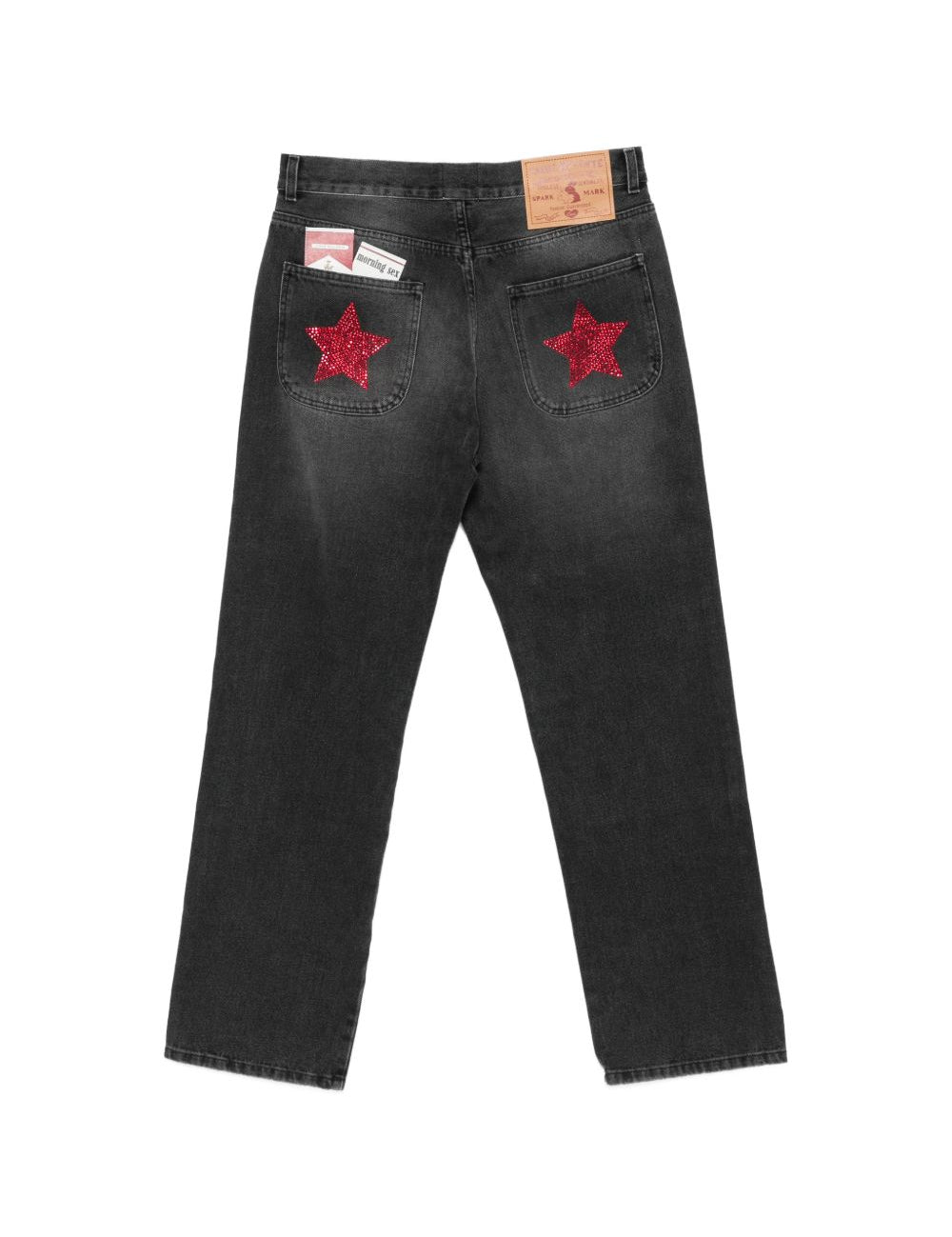 Jeans lucky stars decorati con strass in nero Carne bollente - uomo 