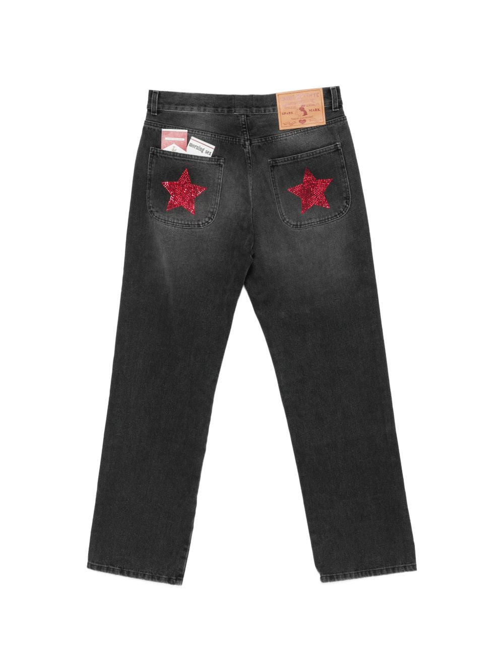 Jeans lucky stars decorati con strass in nero Carne bollente - uomo 