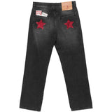 Jeans lucky stars decorati con strass in nero Carne bollente - uomo 