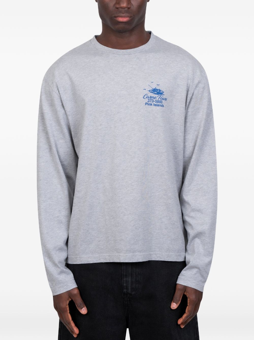 T-shirt a maniche lunghe del tour mondiale in grigio Carne bollente - uomo 