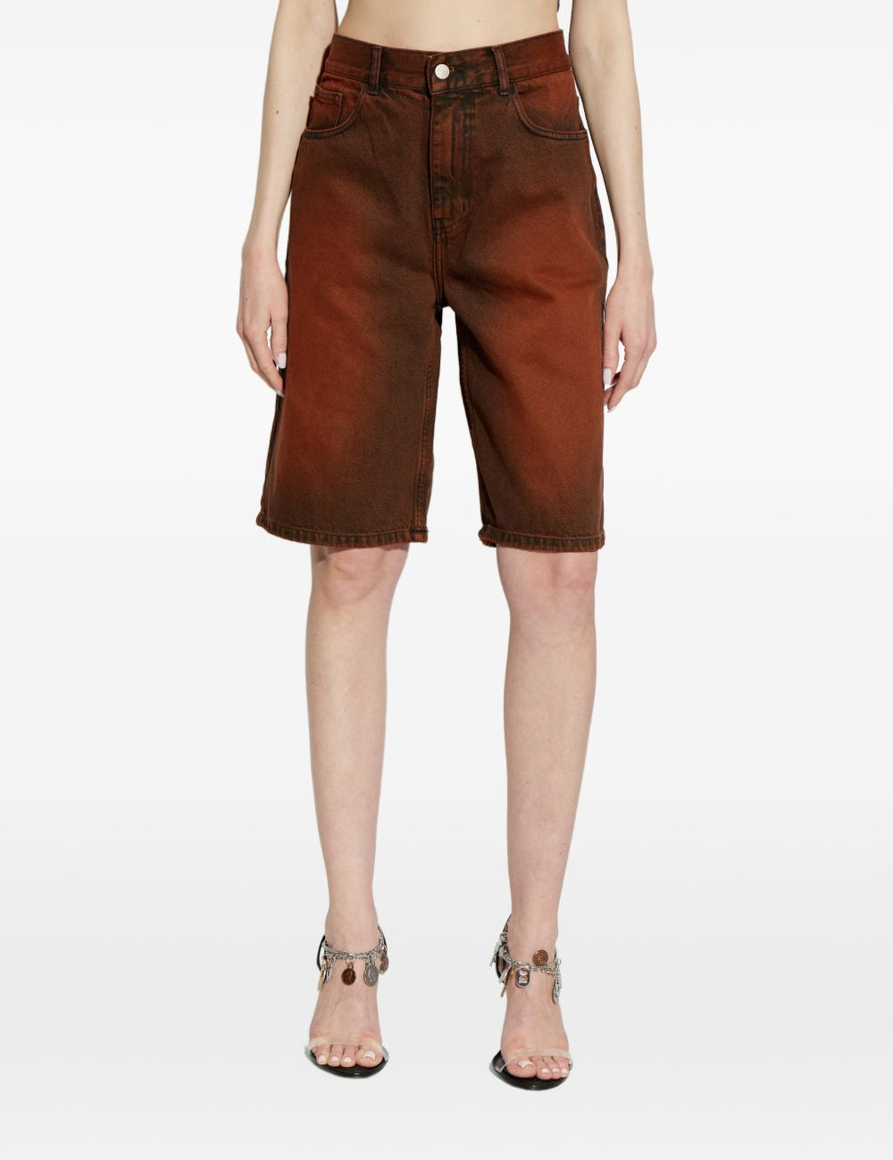 Shorts con ricamo in marrone Carne bollente - uomo 