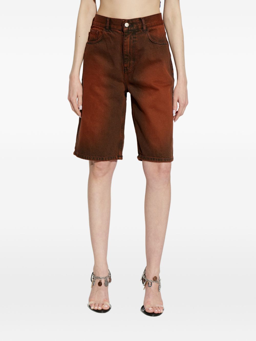Shorts con ricamo in marrone Carne bollente - uomo 