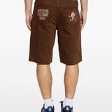 Shorts con ricamo in marrone Carne bollente - uomo 
