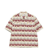 Camicia a maniche corte con stampa in beige e rosso Carne bollente - uomo 