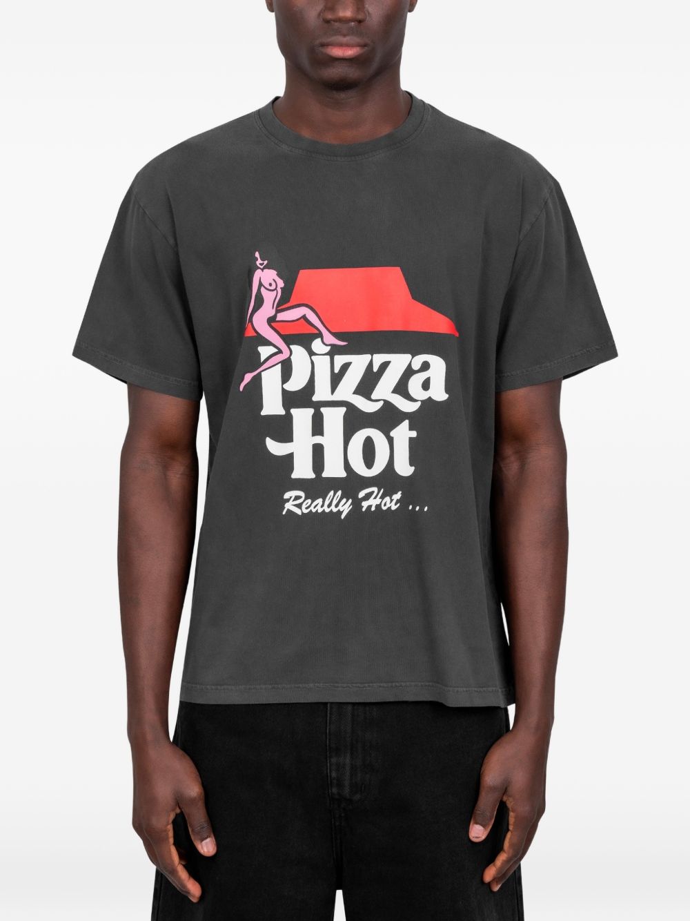 T-shirt Pizza Hot in nero Carne bollente - uomo 