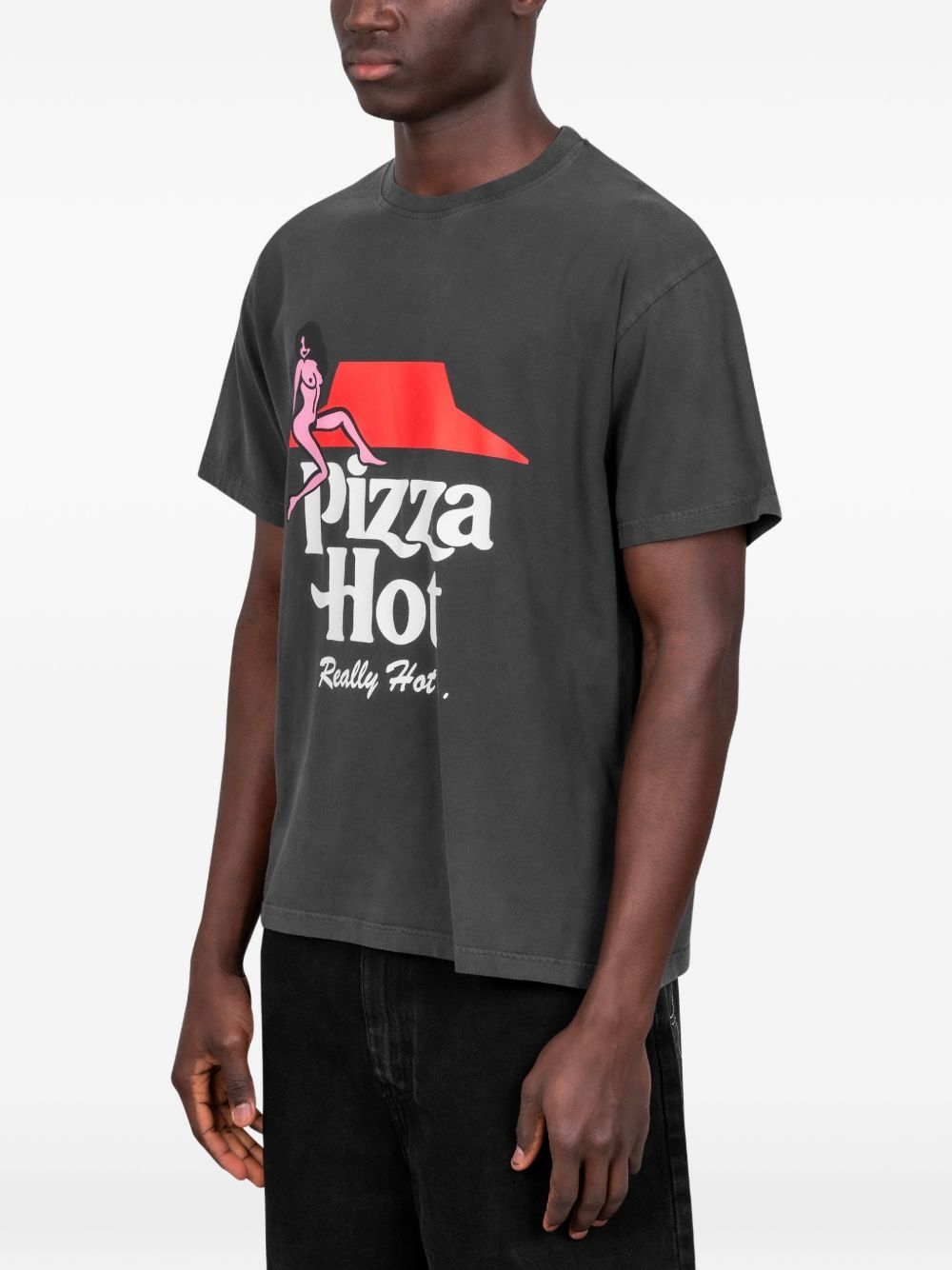 T-shirt Pizza Hot in nero Carne bollente - uomo 