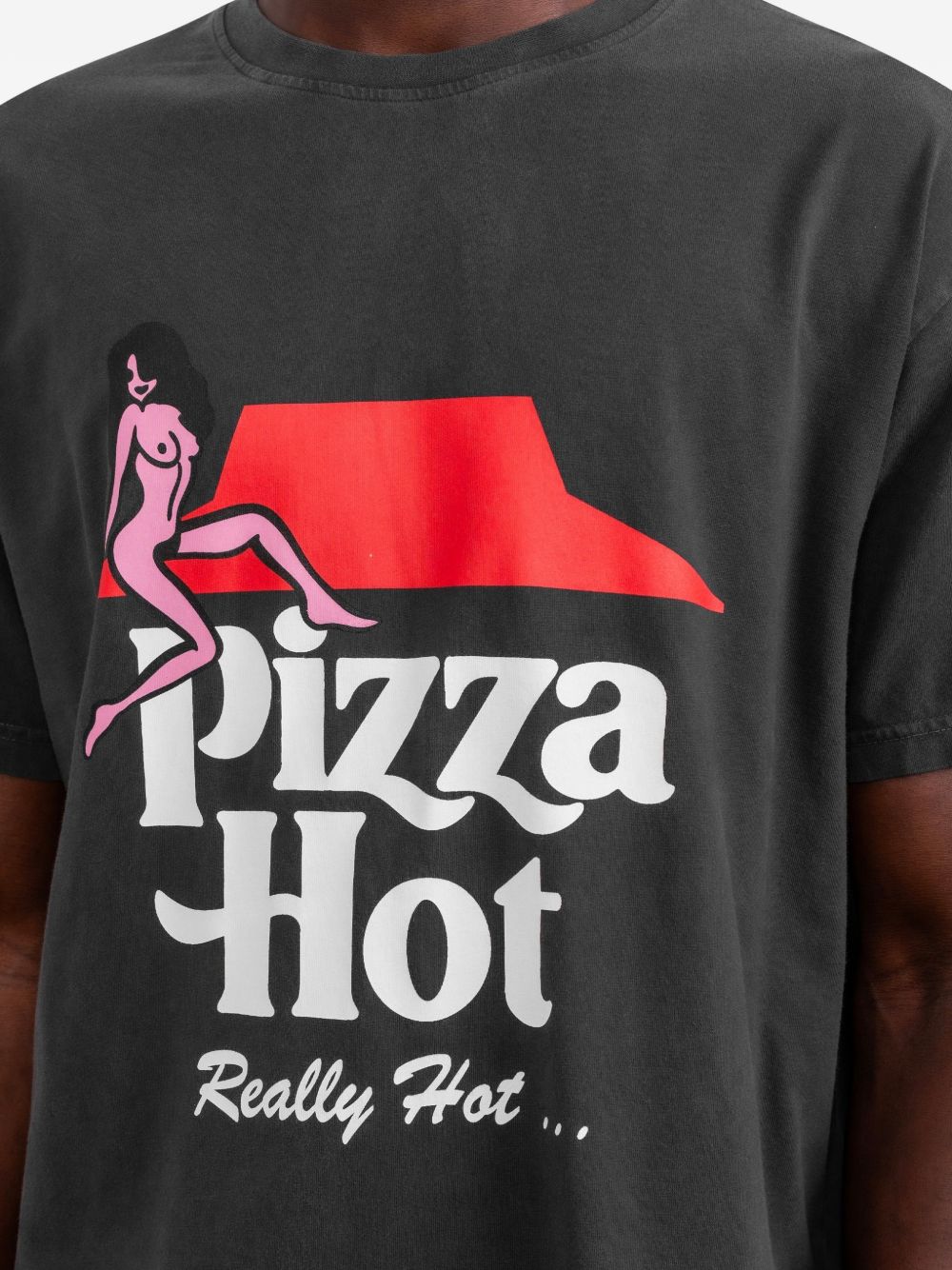 T-shirt Pizza Hot in nero Carne bollente - uomo 