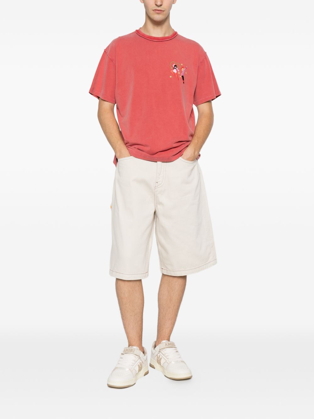 T-shirt con dettagli ricamati in rosso Carne bollente - uomo 