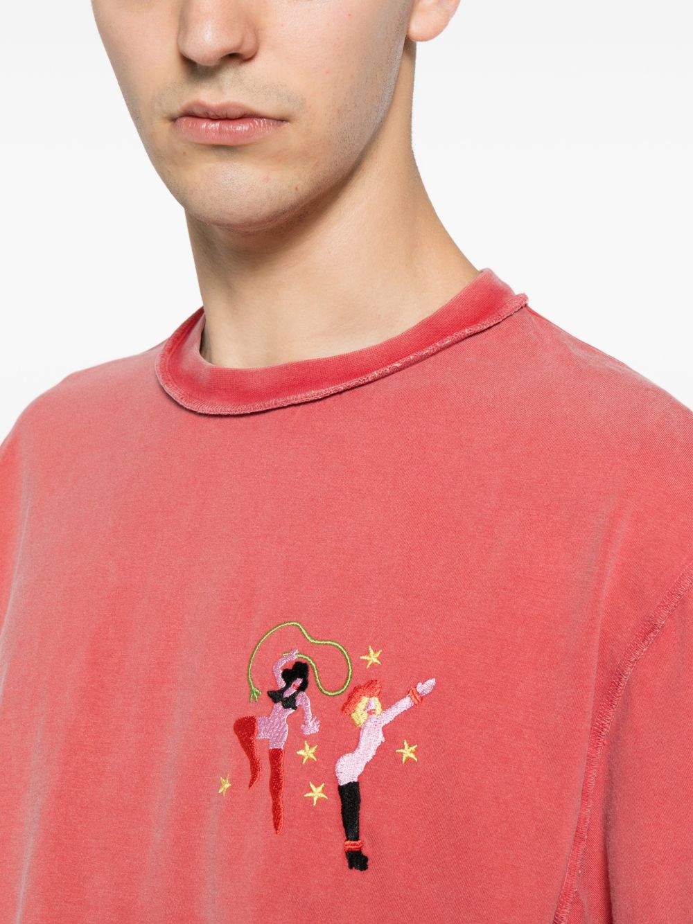T-shirt con dettagli ricamati in rosso Carne bollente - uomo 