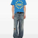 T-shirt con stampa stelle in blu Carne bollente - uomo 