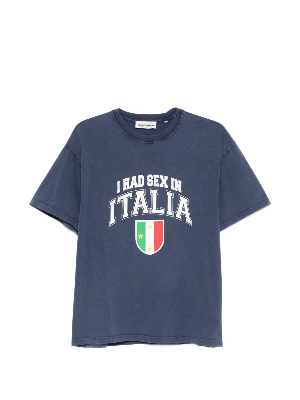 T-shirt Ciao Bella con stampa in blu Carne bollente - uomo 
